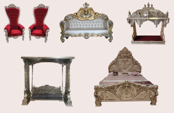 5 German Silver Gifts chair sofas temple beds swings
